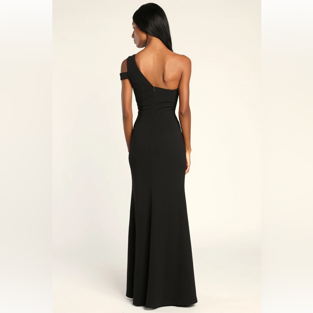 Lulus Make an Entrance Black One-Shoulder Mermaid Maxi Dress- worn only once! - Picture 2 of 4
